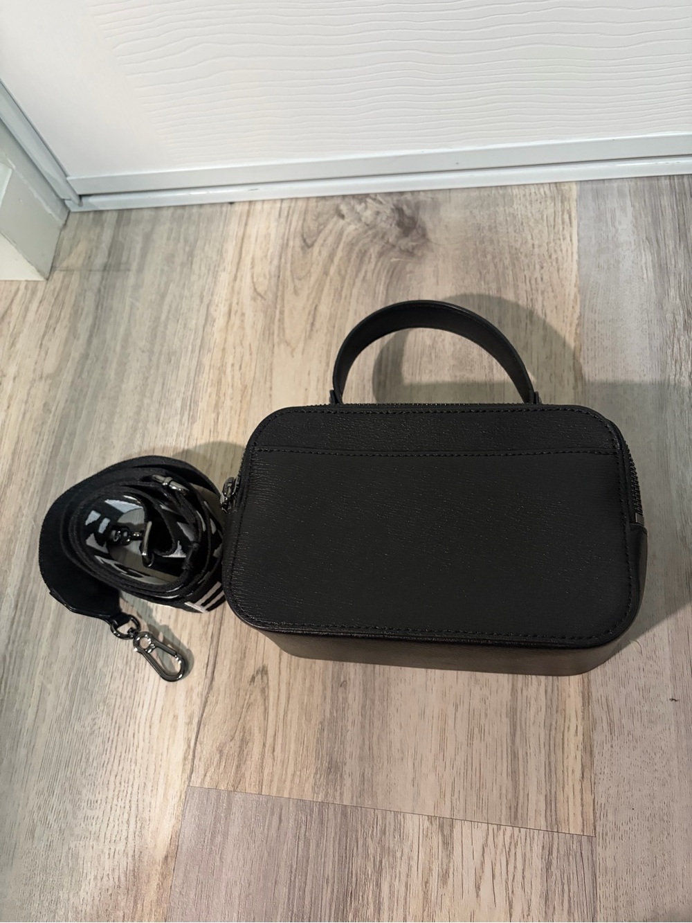 Karl Lagerfeld Black Mini Top-Handle Bag with Heart and Character Patches - Picture 3 of 10